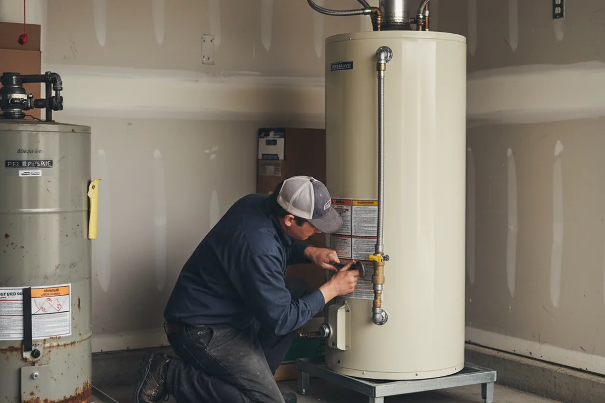 Water heater and shutoff valve replacement in Flandreau