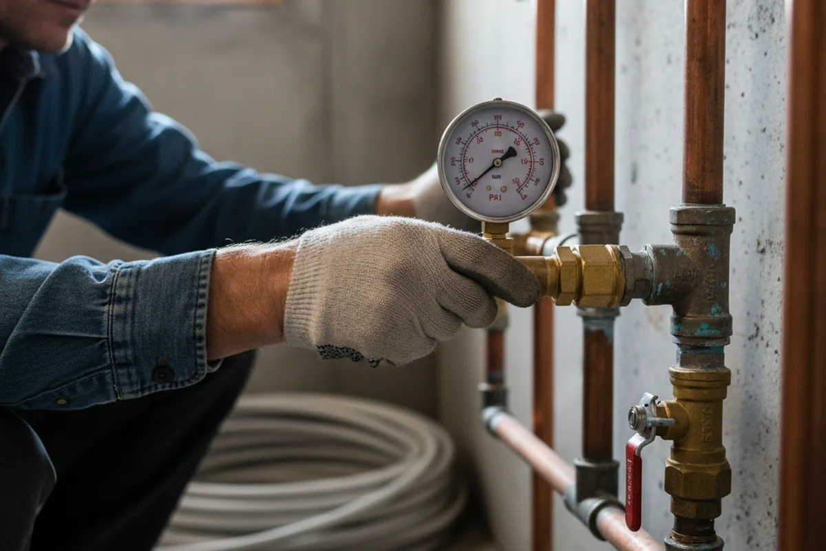 Pressure testing a repaired line during Water Line Repair in Flandreau