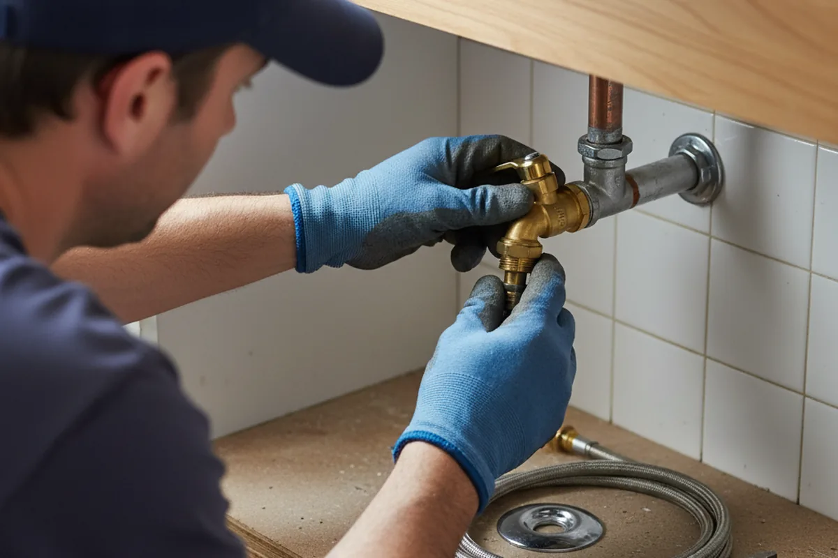 Shutoff valve and fitting work during Faucet and Fixture Repair in Flandreau